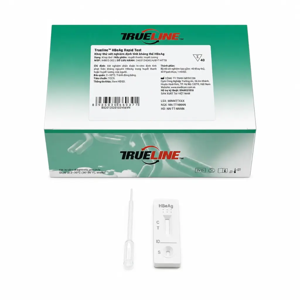 Khay thử xét nghiệm định tính kháng nguyên HBeAg [Trueline™ HBeAg Rapid Test]