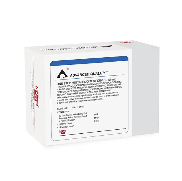 Panel thử xét nghiệm định tính Methylenedioxymethamphetamine, Methamphetamine, Opiates (Morphine), Marijuana trong nước tiểu (Panel thử phát hiện MDMA/MET/OPI/THC trong nước tiểu) (One Step Multi-Drug Screening Test (MDMA/MET/OPI/THC)