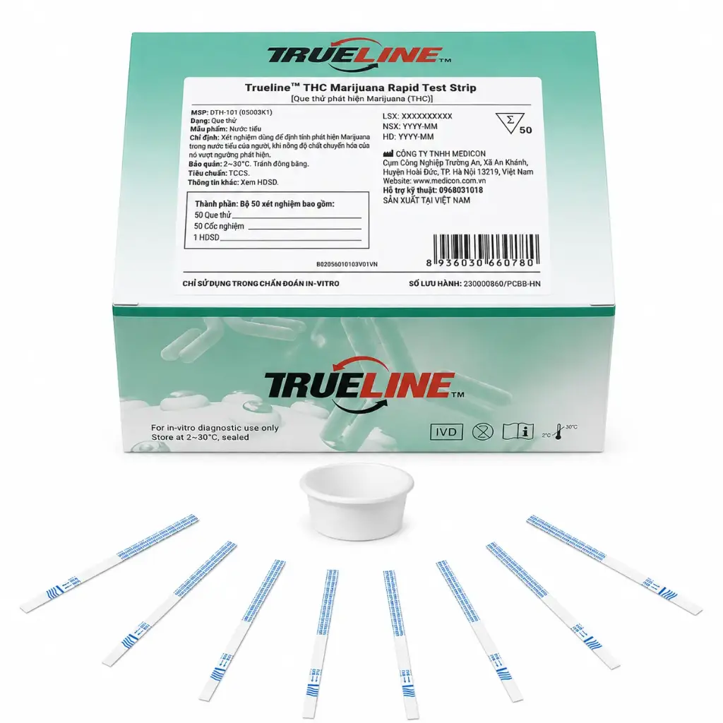 Que thử xét nghiệm định tính Marijuana [Trueline™ THC Marijuana Rapid Test Strip]