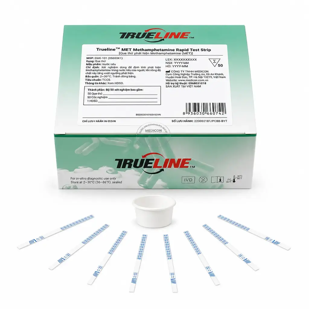 Que thử xét nghiệm định tính Methamphetamine [Trueline™ MET Methamphetamine Rapid Test Strip]