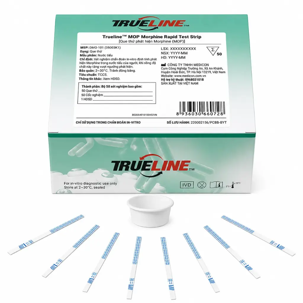 Que thử xét nghiệm định tính Morphine [Trueline™ MOP Morphine Rapid Test Strip]