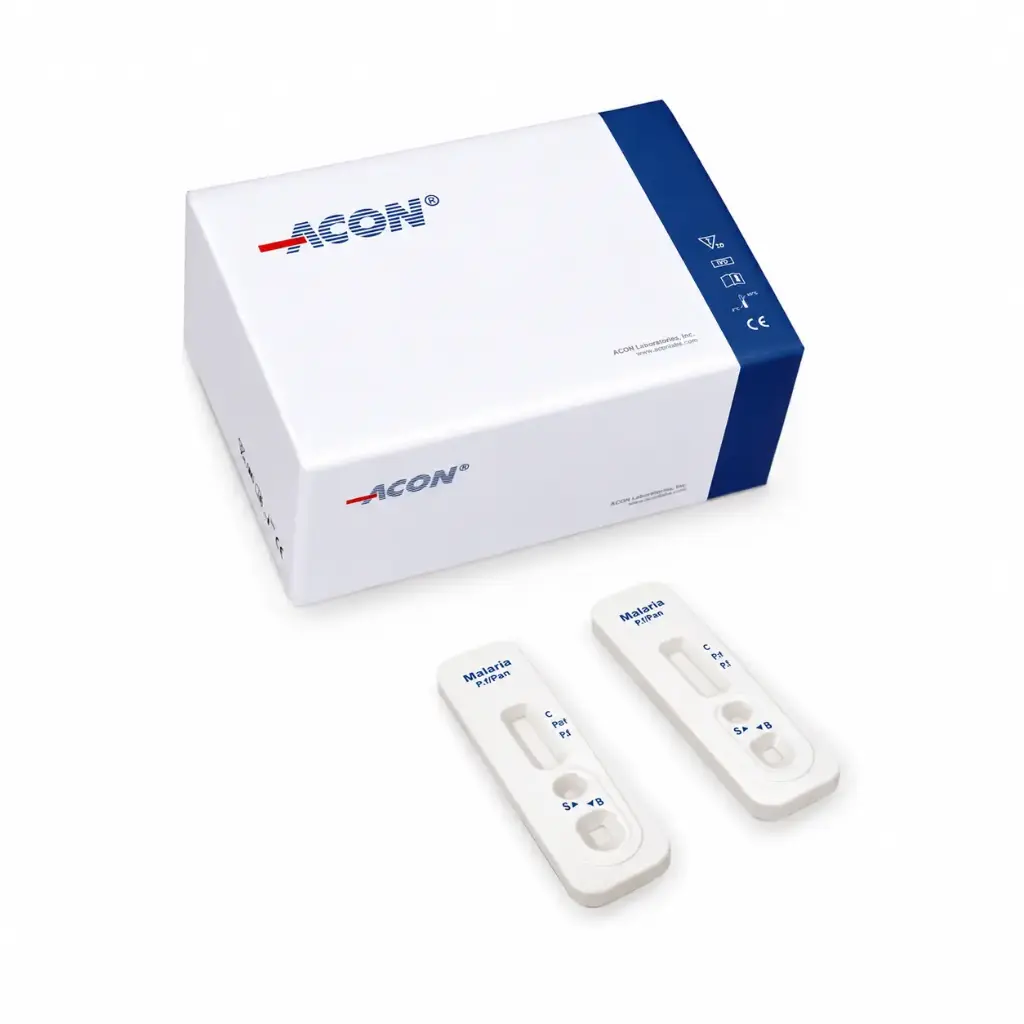 Khay thử xét nghiệm định tính kháng nguyên Malaria P.f/P.v [ACON® Malaria P.f/P.v Antigen Rapid Test Cassette (Whole Blood)]