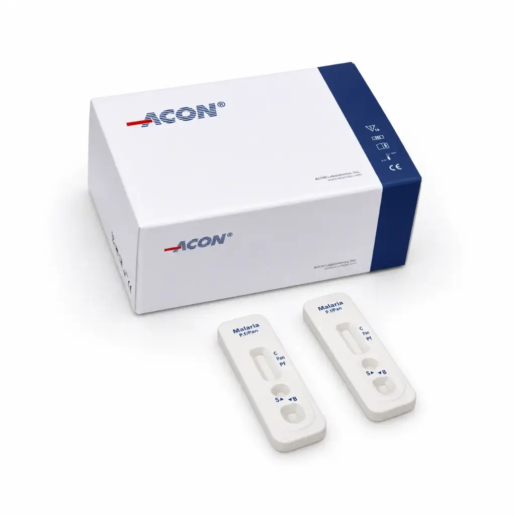 Khay thử xét nghiệm định tính kháng nguyên Malaria P.f/Pan [ACON® Malaria P.f/Pan Antigen Rapid Test Cassette (Whole Blood)]