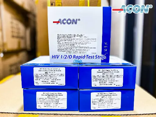 Khay thử xét nghiệm định tính kháng thể kháng HIV 1/2/O [ACON® HIV 1/2/O Rapid Test Cassette (Serum/Plasma/Whole Blood)]