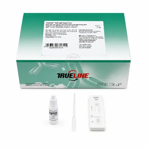 [IHA-302] Khay thử xét nghiệm định tính kháng thể IgM kháng HAV [Trueline™ HAV IgM Rapid Test] (Hộp 30)
