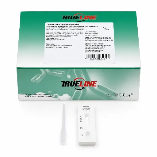 [IHE-302] Khay thử xét nghiệm định tính kháng thể IgM, IgG kháng HEV [Trueline™ HEV IgG/IgM Rapid Test] (Hộp 40)