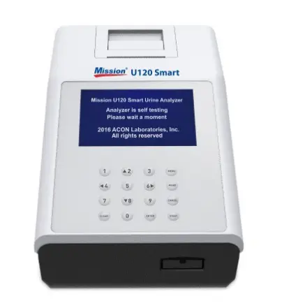 [G020002] G020302: 01 Máy phân tích nước tiểu Mission® U120 Smart, 01 x hộp 100 que thử Mission® 11 thông số (đóng lọ) (Gói 1)