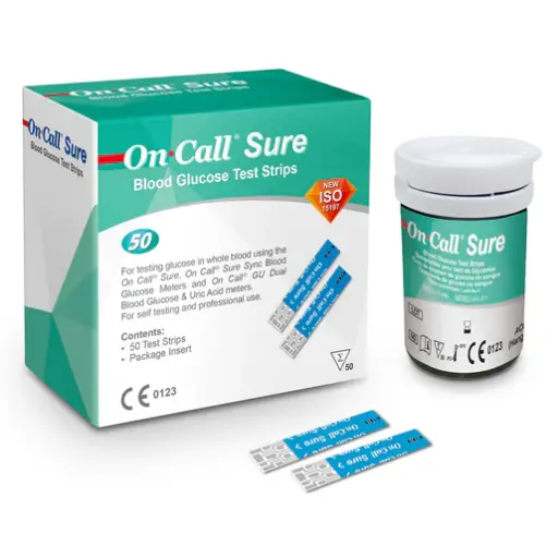 [G135-10U] Que thử đường huyết [On Call® Sure Blood Glucose Test Strips] (Hộp 50)